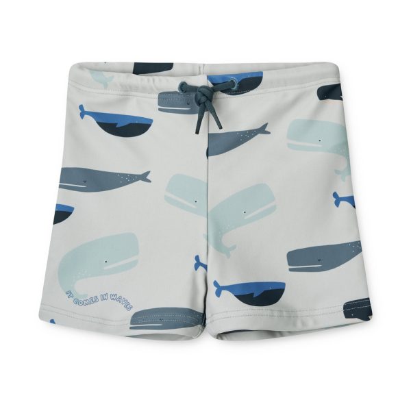 Boys Light Blue Printed Swim Shorts Fashion