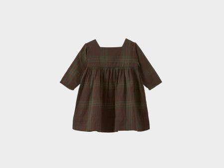 Baby Girls Brown Check Cotton Dress Supply