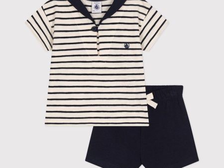 Baby Boys & Girls Navy Stripes Cotton Set Supply