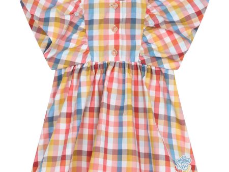 Baby Girls Yellow Check Cotton Dress Online Sale