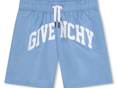 Boys Blue Logo Swim Shorts Discount