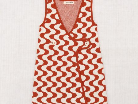 Girls Red Wave Cotton Dress Online Sale