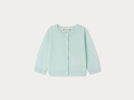 Baby Boys & Girls Cyan Wool Cardigan on Sale