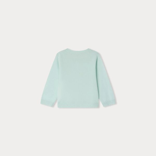 Baby Boys & Girls Cyan Wool Cardigan on Sale