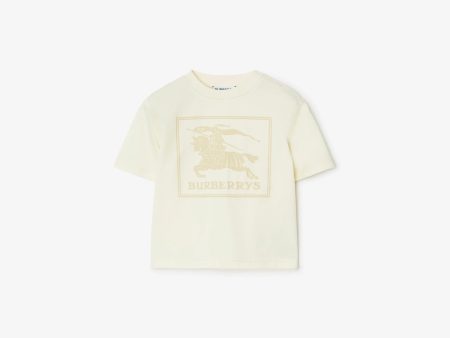 Baby Boys & Girls Cream Printed Cotton T-Shirt Cheap