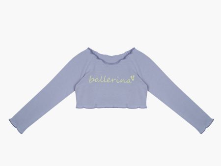 Girls Blue Ballet Crop T-Shirt on Sale