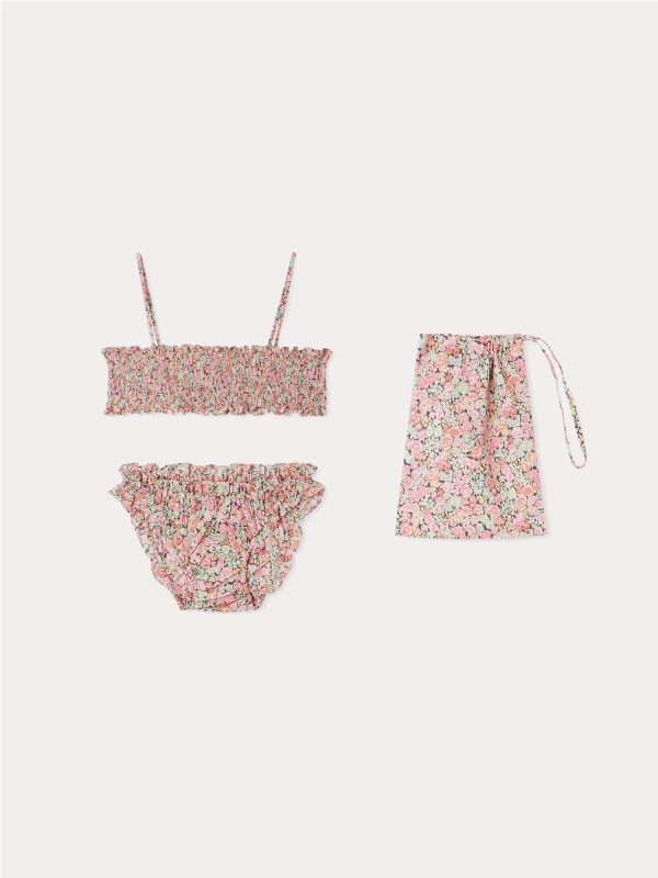 Girls Pink Floral Swimsuit For Sale