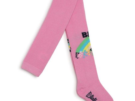 Girls Pink Logo Tights Cheap