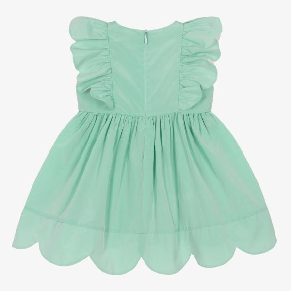 Baby Girls Green Dress For Cheap