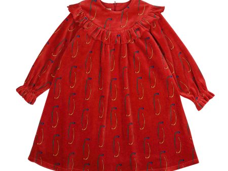 Girls Red Velvet Dress Discount