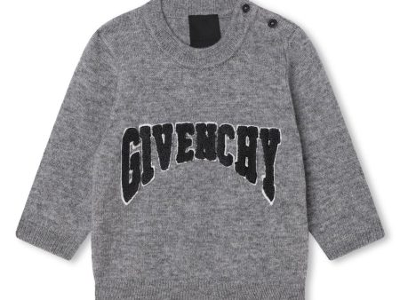 Baby Boys Grey Logo Wool Sweater Online Sale