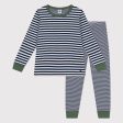 Boys Blue Stripes Cotton Nightwear Set Online Hot Sale