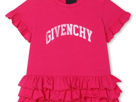 Baby Girls Fuchsia Logo Cotton Dress on Sale