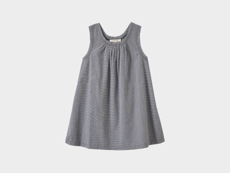 Girls Black Check Cotton Dress Discount