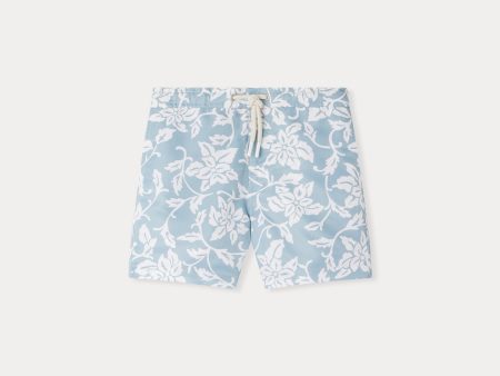 Boys Blue Flower Swim Shorts For Discount