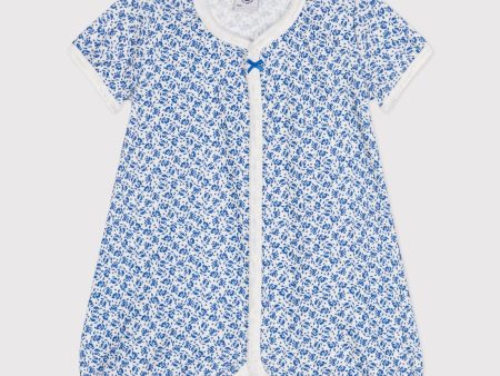 Baby Boys & Girls Blue Floral Cotton Babysuit Fashion