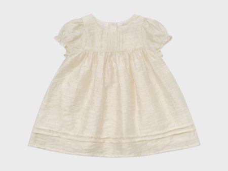 Baby Girls Beige Jacquard Dress For Discount