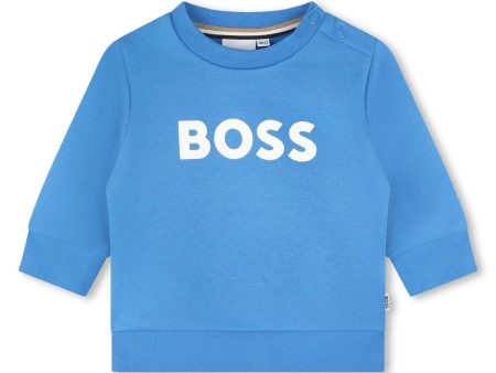 Baby Boys Blue Logo Cotton Sweatshirt Supply