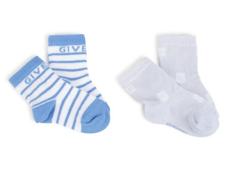 Baby Boys Blue Stripes Cotton Socks(2 Pack) Cheap