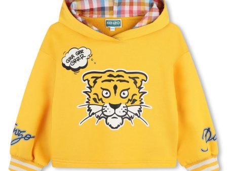 Girls Yellow Hooded Cotton Sweatshirt For Cheap