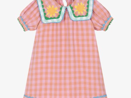 Girls Pink Sunflower Cotton Dress Supply