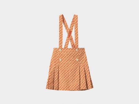 Girls Apricot Printed Strap Skirt Online now